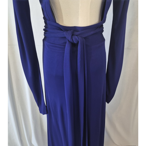 New w/Tags REISS Bailey-Jersey Cobalt Blue Plunge Neck Maxi Dress US 6 RT $475 - Picture 11 of 14